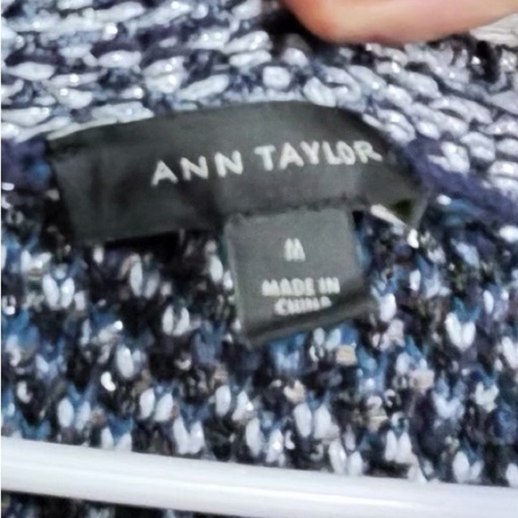 Ann Taylor Textured Navy and White Sweater - Picture 9 of 9